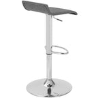 Ale Adjustable Barstool - Set of 2 - Chrome Metal, Grey Pvc