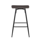 Ale 26" Fixed-Height Counter Stool - Set of 2 - Black Metal, Espresso PU