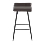 Ale 26" Fixed-Height Counter Stool - Set of 2 - Black Metal, Espresso PU