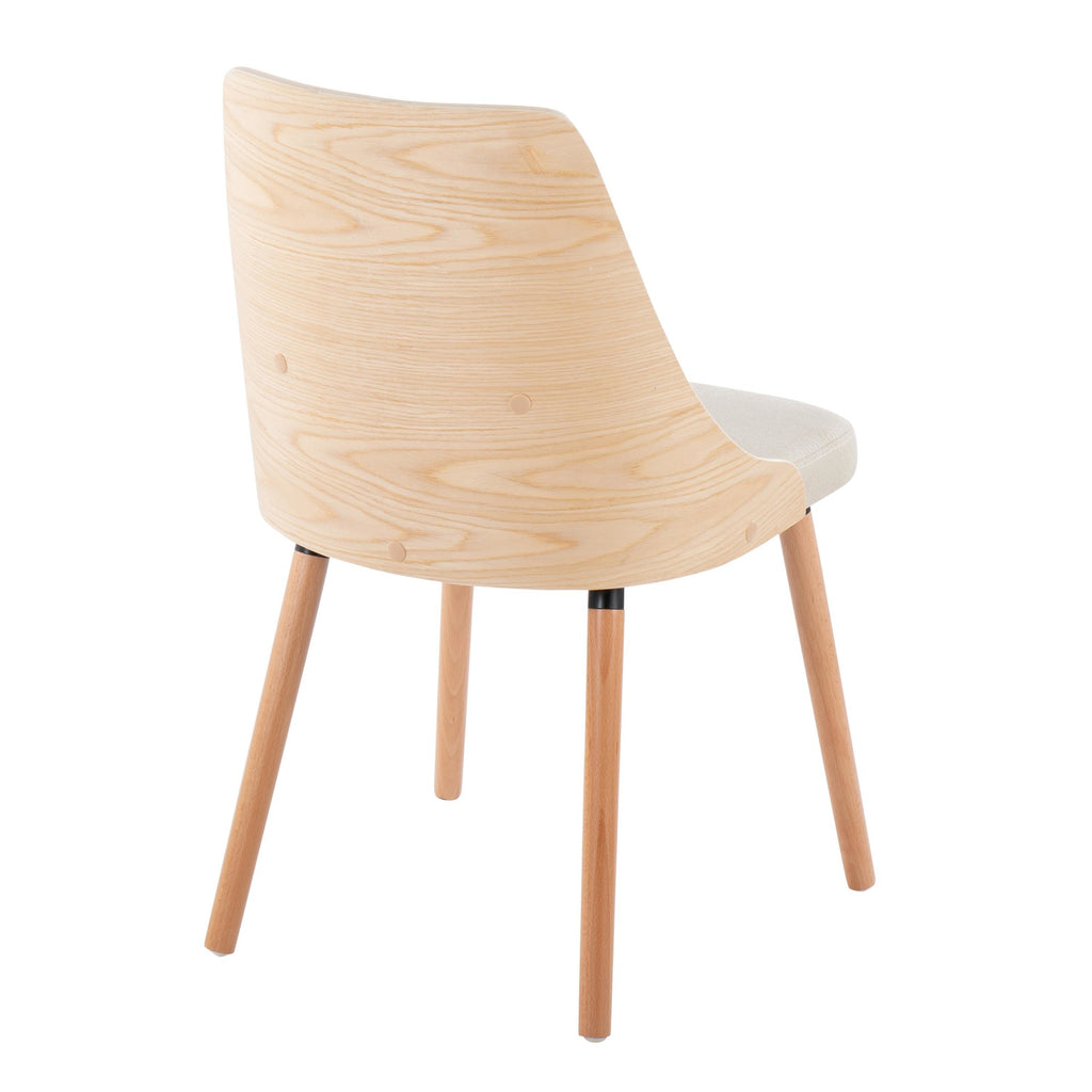Anabelle Chair - Set of 2 - Natural Wood, Cream Fabric