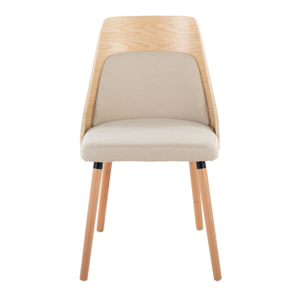 Anabelle Chair - Set of 2 - Natural Wood, Cream Fabric