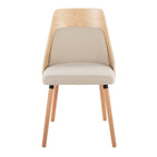 Anabelle Chair - Set of 2 - Natural Wood, Cream Fabric