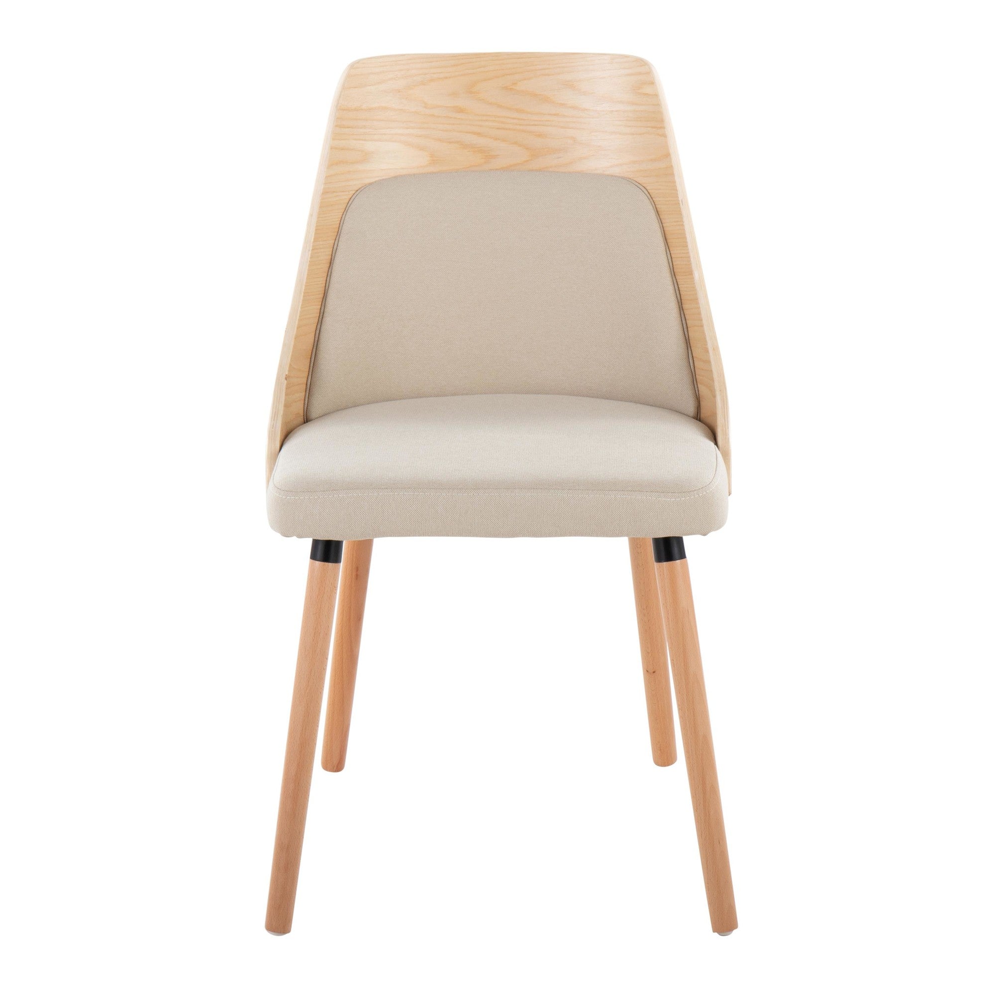 Anabelle Chair - Set of 2 - Natural Wood, Cream Fabric