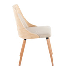 Anabelle Chair - Set of 2 - Natural Wood, Cream Fabric