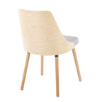Anabelle Chair - Set of 2 - Natural Wood, Grey Fabric