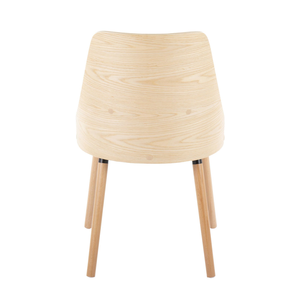 Anabelle Chair - Set of 2 - Natural Wood, Grey Fabric
