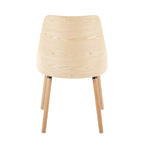 Anabelle Chair - Set of 2 - Natural Wood, Grey Fabric