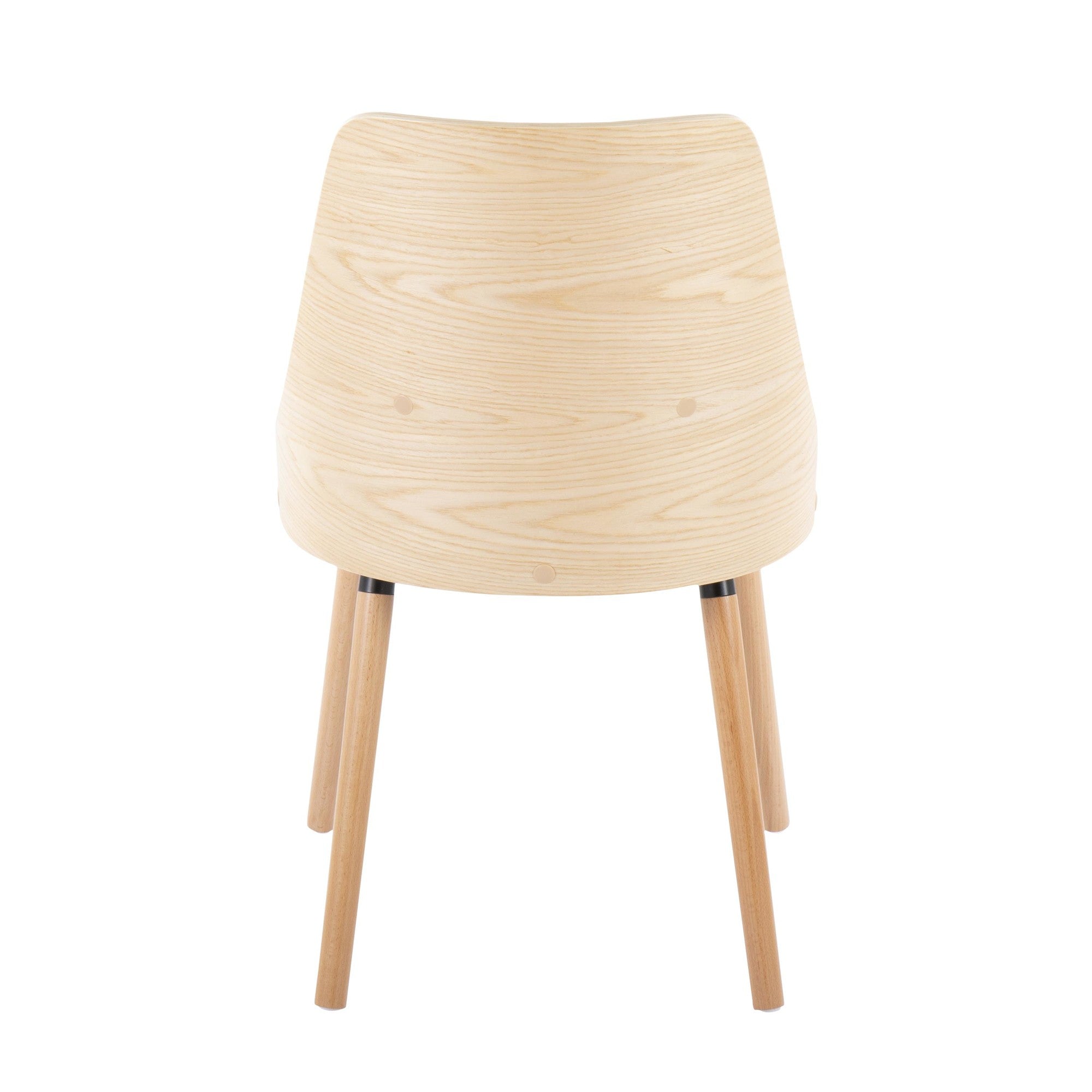Anabelle Chair - Set of 2 - Natural Wood, Grey Fabric