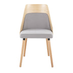 Anabelle Chair - Set of 2 - Natural Wood, Grey Fabric