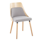 Anabelle Chair - Set of 2 - Natural Wood, Grey Fabric