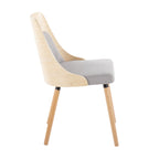 Anabelle Chair - Set of 2 - Natural Wood, Grey Fabric