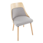Anabelle Chair - Set of 2 - Natural Wood, Grey Fabric