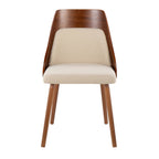 Anabelle Chair - Set of 2 - Walnut Wood, Cream Fabric