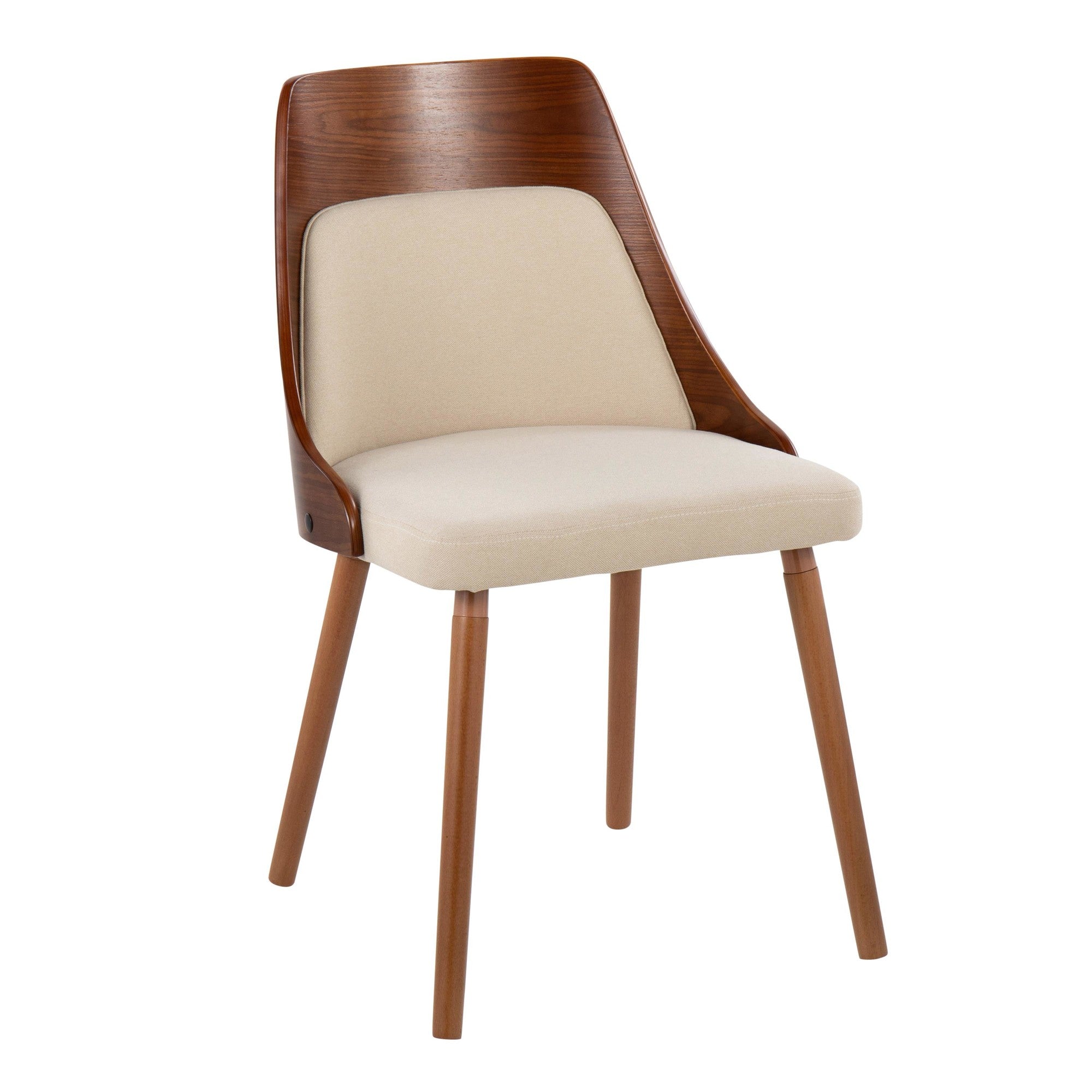 Anabelle Chair - Walnut Wood, Cream Fabric