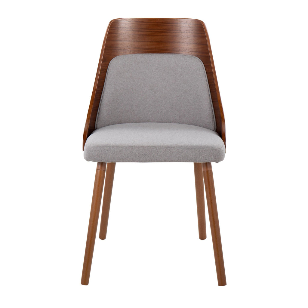 Anabelle Chair - Walnut Wood, Grey Fabric