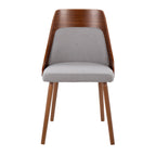 Anabelle Chair - Set of 2 - Walnut Wood, Grey Fabric