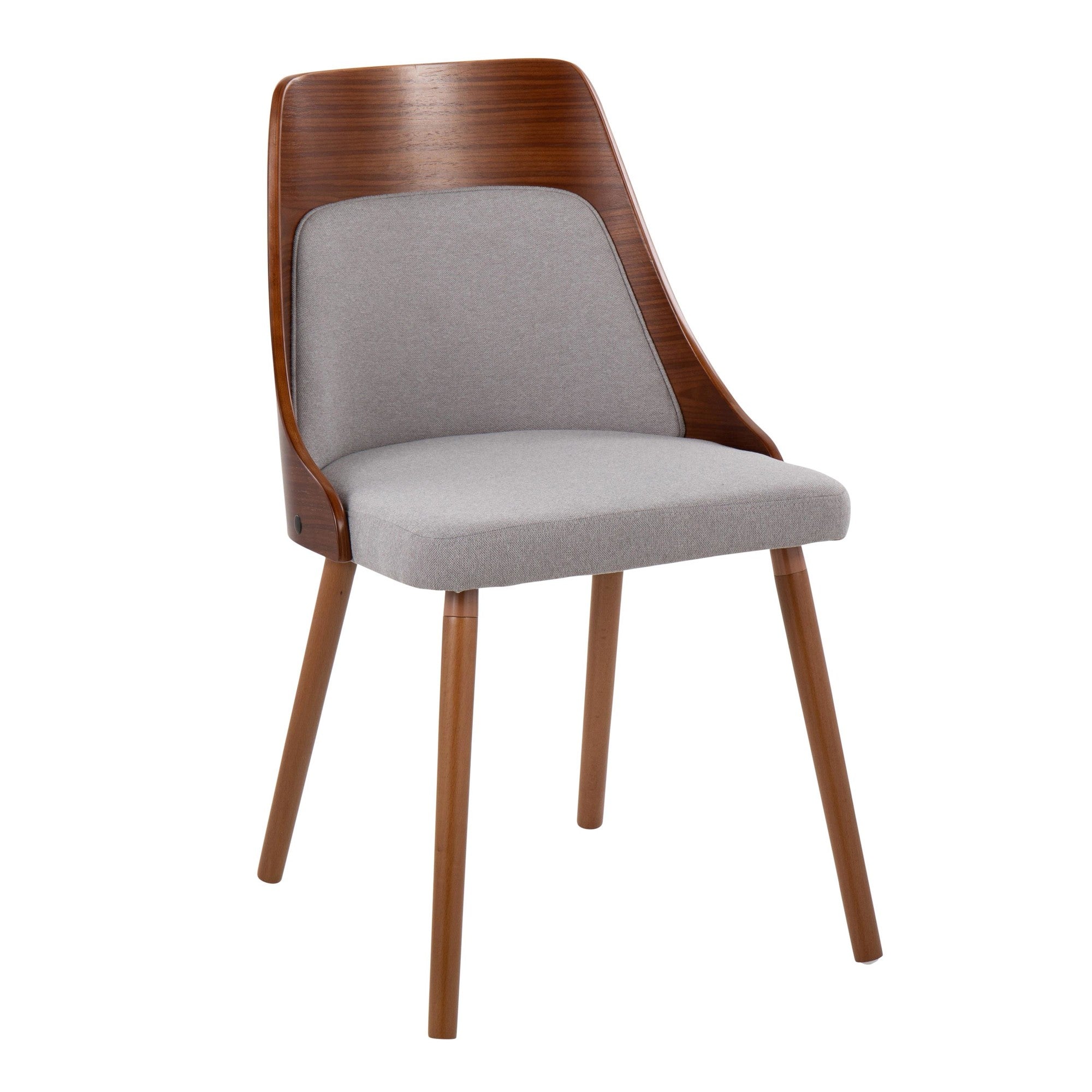 Anabelle Chair - Walnut Wood, Grey Fabric