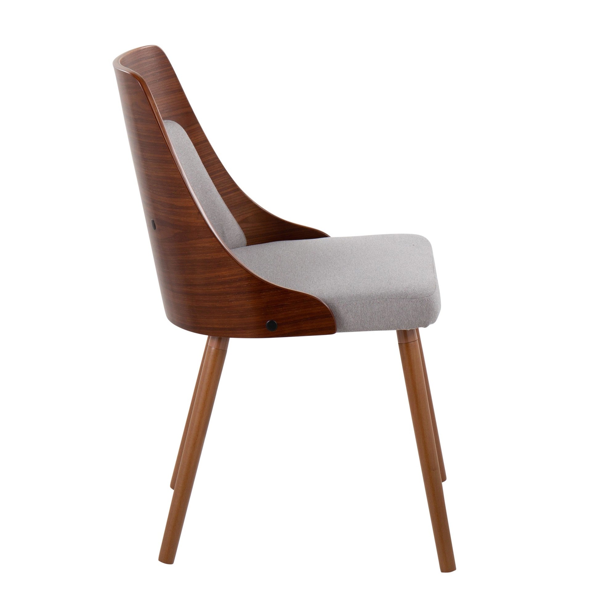 Anabelle Chair - Walnut Wood, Grey Fabric