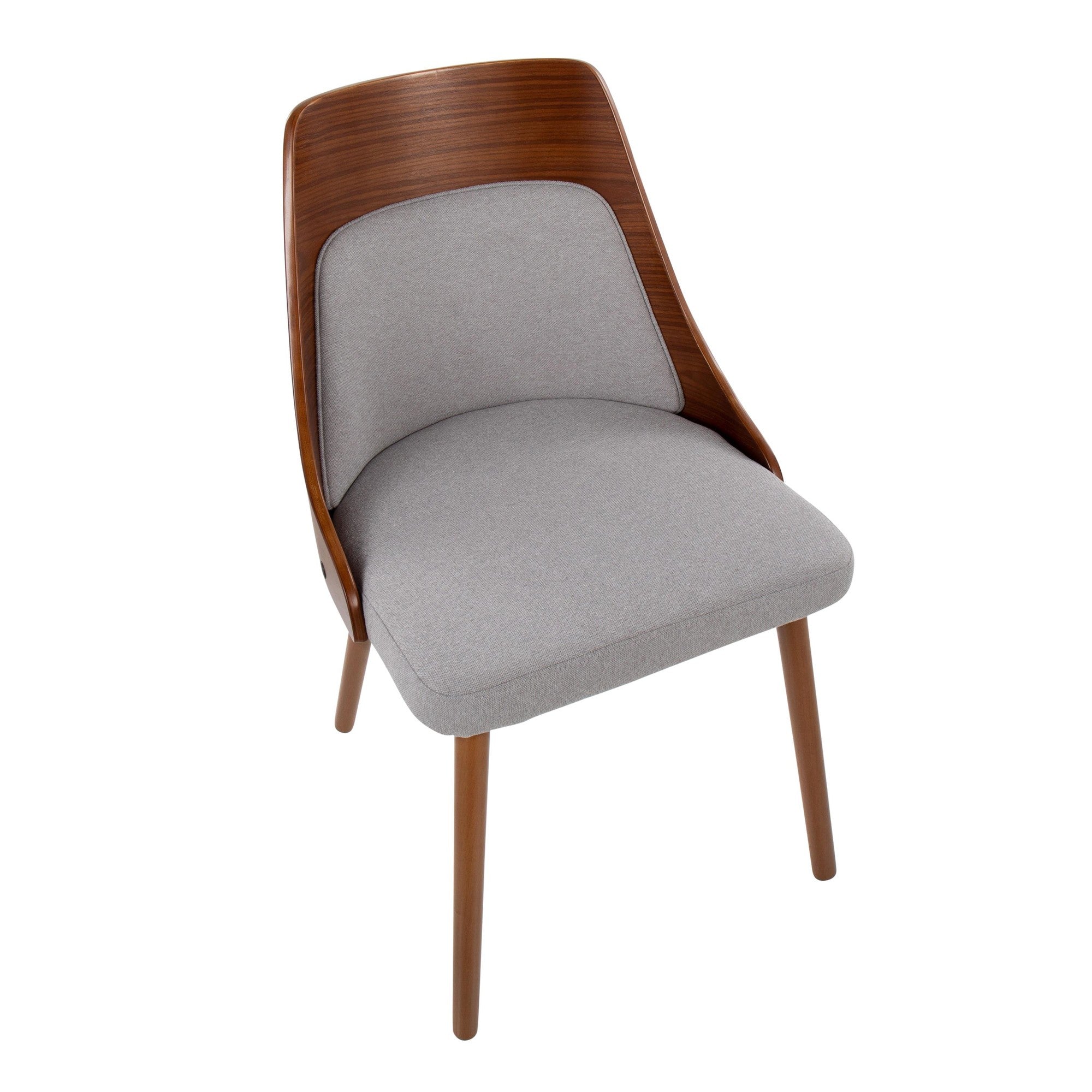 Anabelle Chair - Walnut Wood, Grey Fabric