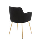 Andrew Chair - Set of 2 - Gold Metal, Black Velvet