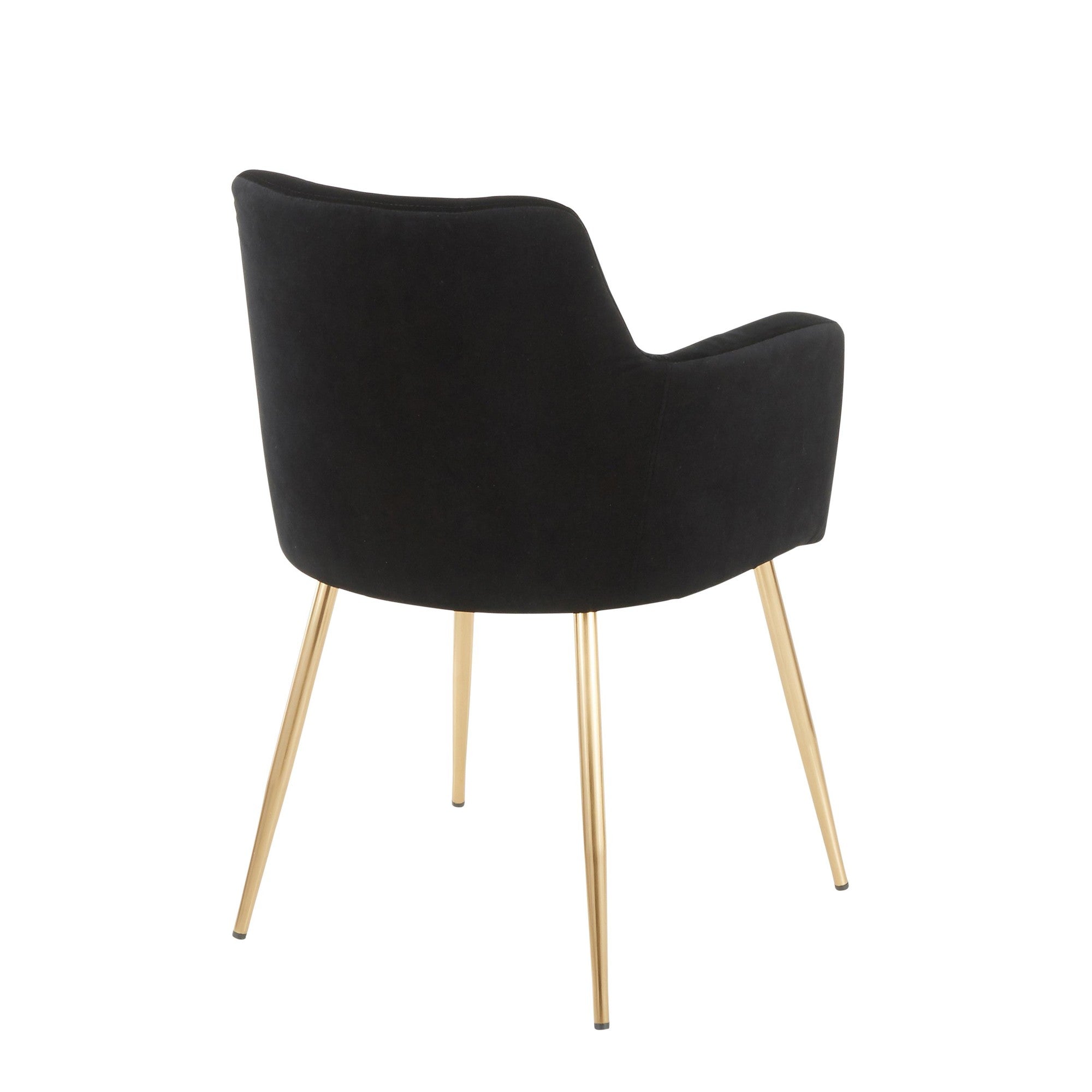 Andrew Chair - Set of 2 - Gold Metal, Black Velvet