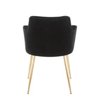 Andrew Chair - Set of 2 - Gold Metal, Black Velvet