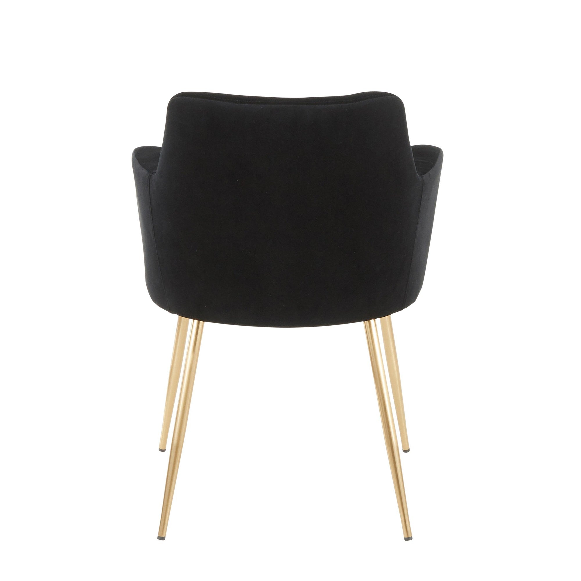 Andrew Chair - Set of 2 - Gold Metal, Black Velvet