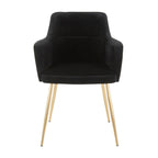Andrew Chair - Set of 2 - Gold Metal, Black Velvet