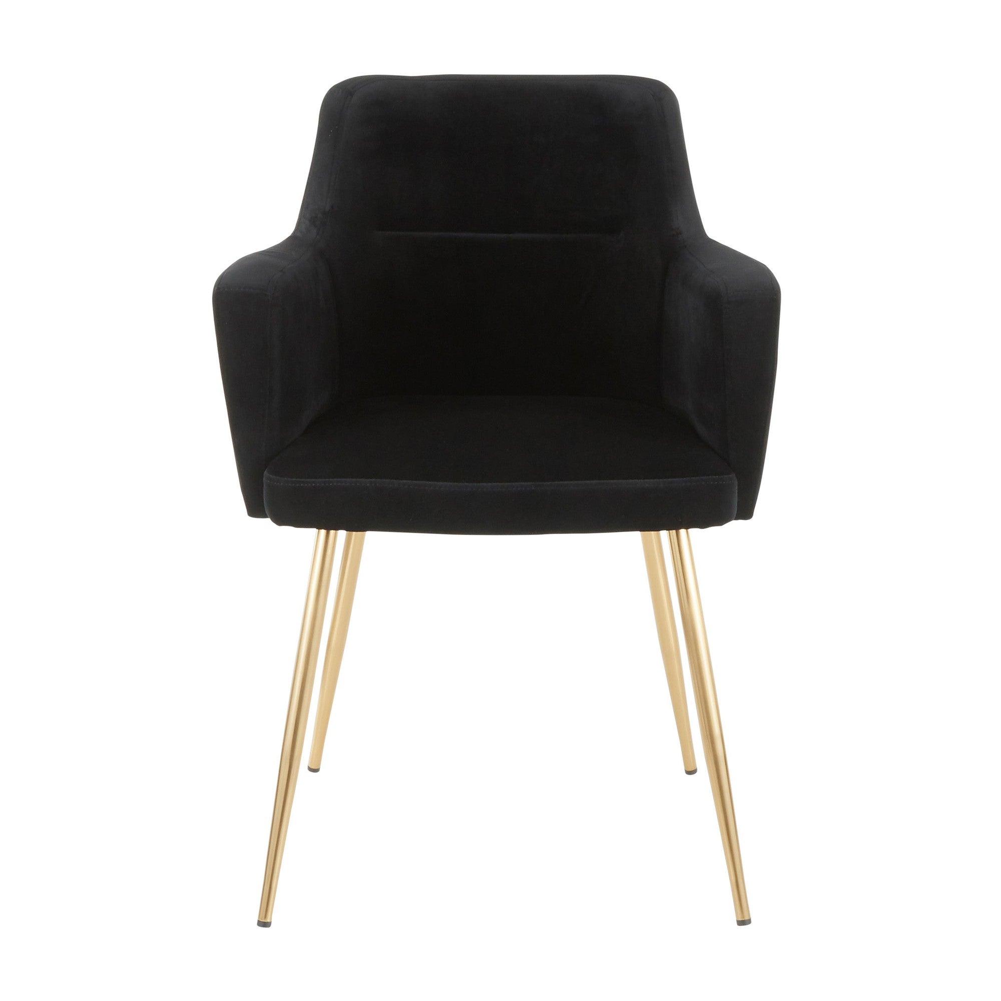 Andrew Chair - Set of 2 - Gold Metal, Black Velvet