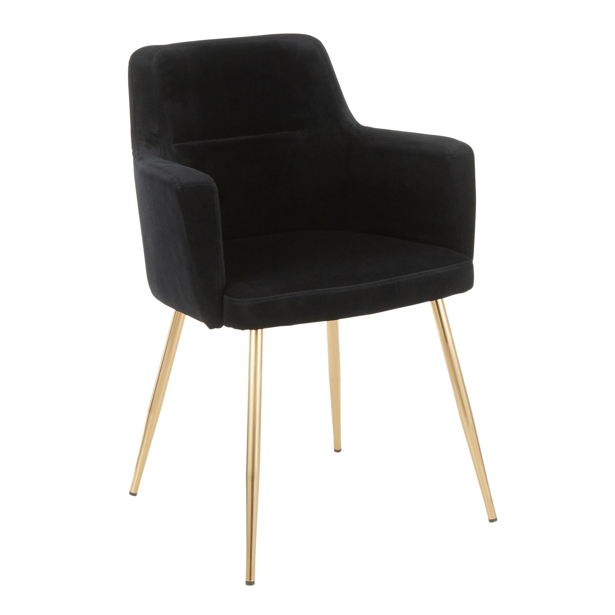 Andrew Chair - Set of 2 - Gold Metal, Black Velvet