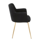 Andrew Chair - Set of 2 - Gold Metal, Black Velvet