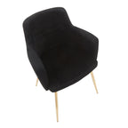 Andrew Chair - Set of 2 - Gold Metal, Black Velvet