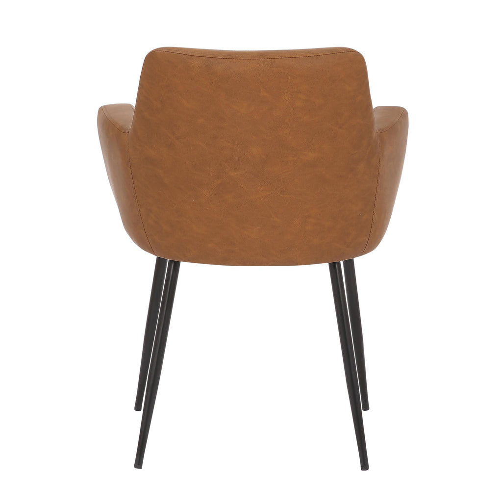 Andrew Chair - Set of 2 - Black Steel, Camel PU