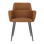 Andrew Chair - Set of 2 - Black Steel, Camel PU