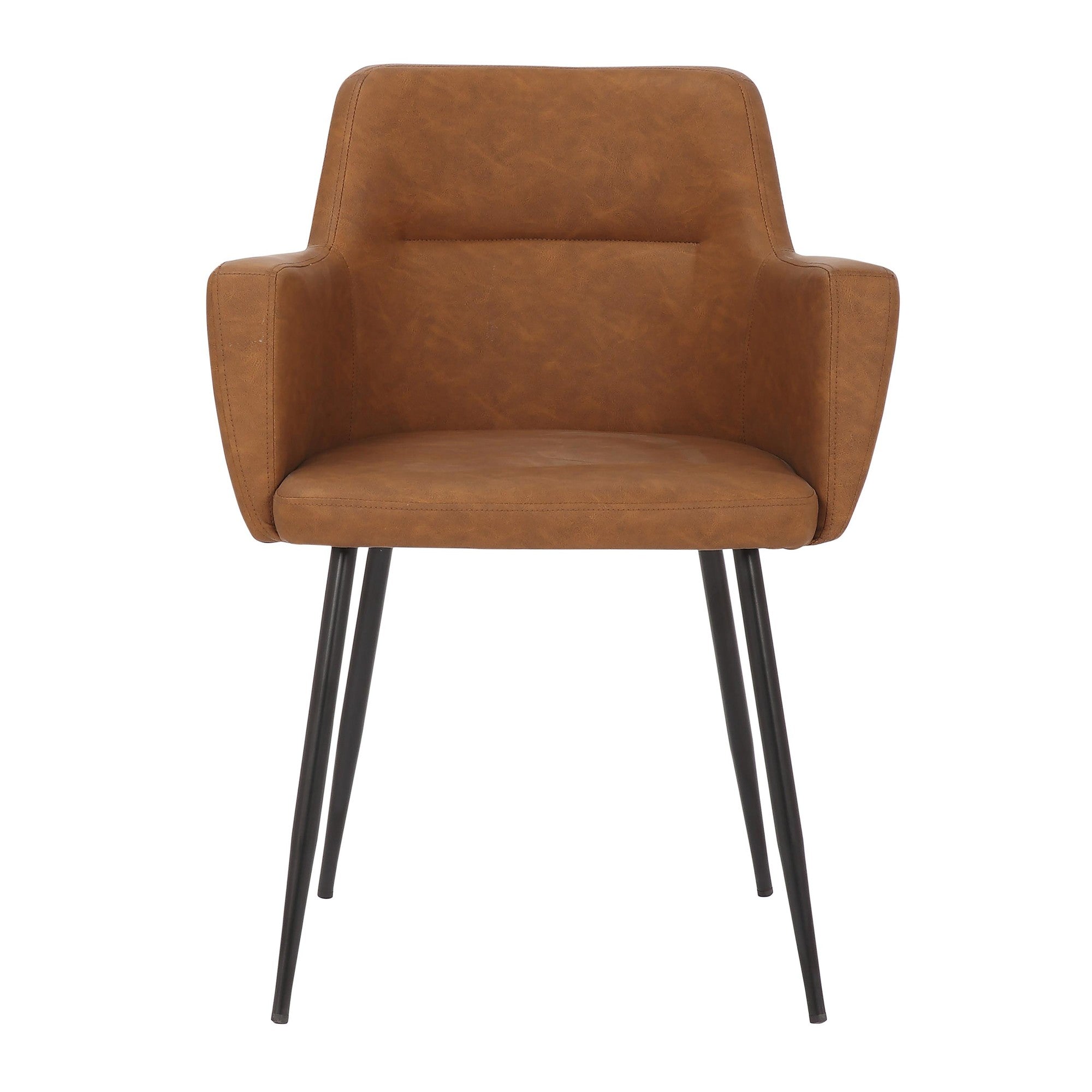 Andrew Chair - Set of 2 - Black Steel, Camel PU