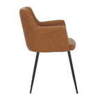 Andrew Chair - Set of 2 - Black Steel, Camel PU