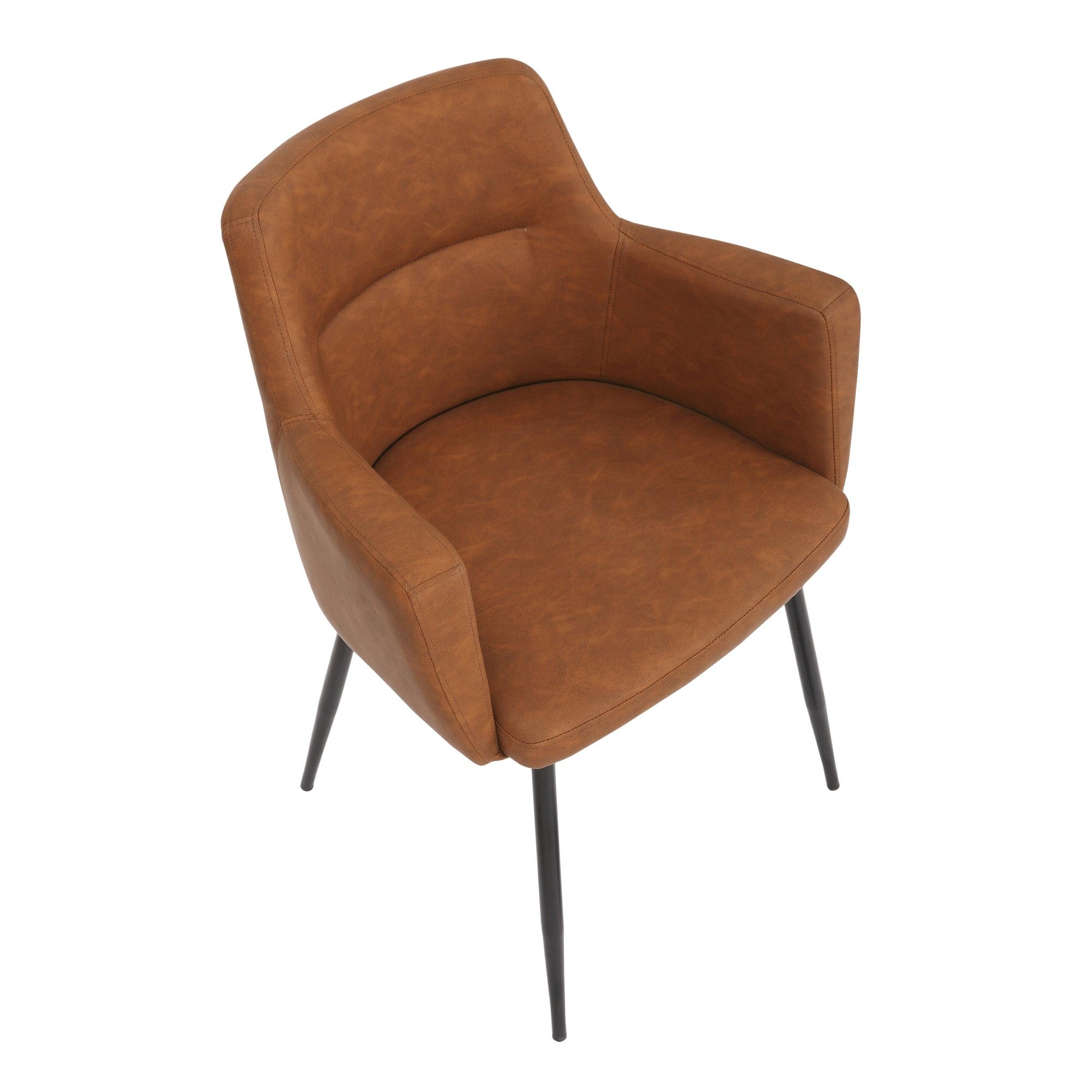 Andrew Chair - Set of 2 - Black Steel, Camel PU