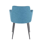 Andrew Chair - Set of 2 - Black Metal, Teal Fabric