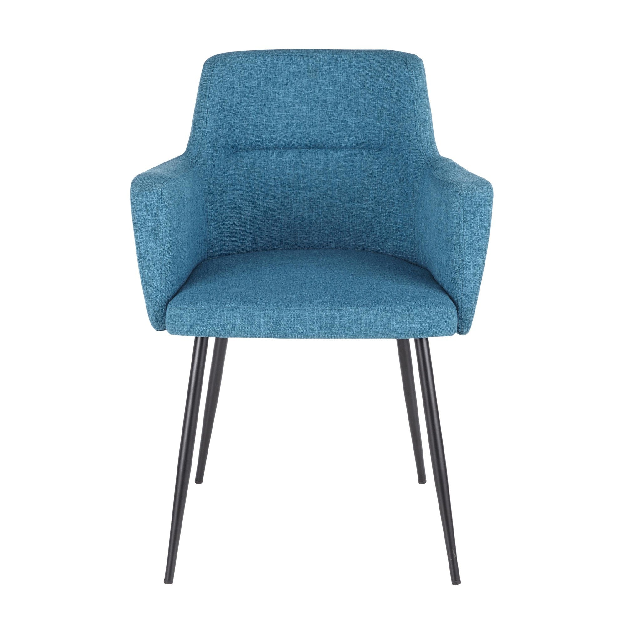 Andrew Chair - Set of 2 - Black Metal, Teal Fabric