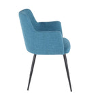 Andrew Chair - Set of 2 - Black Metal, Teal Fabric