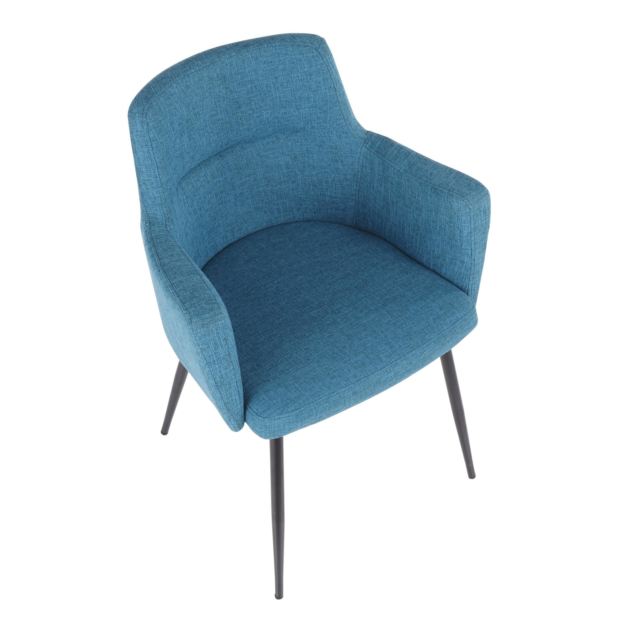 Andrew Chair - Set of 2 - Black Metal, Teal Fabric