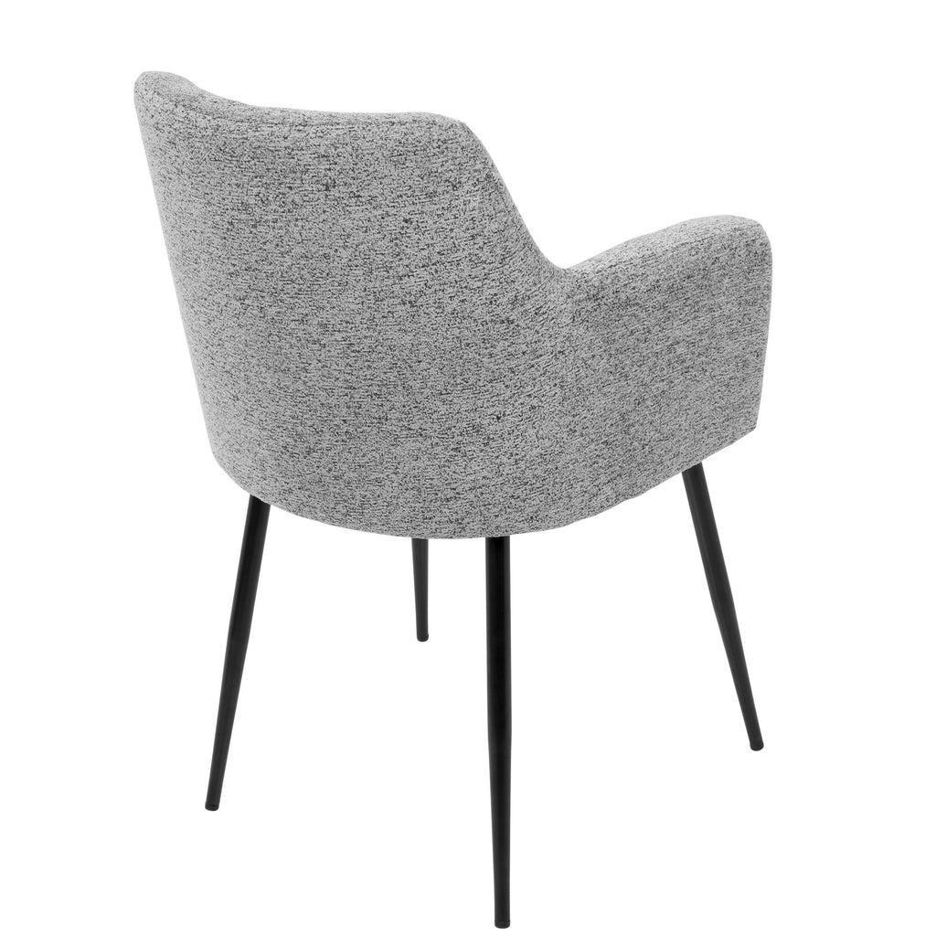 Andrew Chair - Set of 2 - Black Metal, Grey Fabric