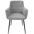 Andrew Chair - Set of 2 - Black Metal, Grey Fabric