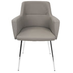 Andrew Chair - Set of 2 - Chrome, Grey PU