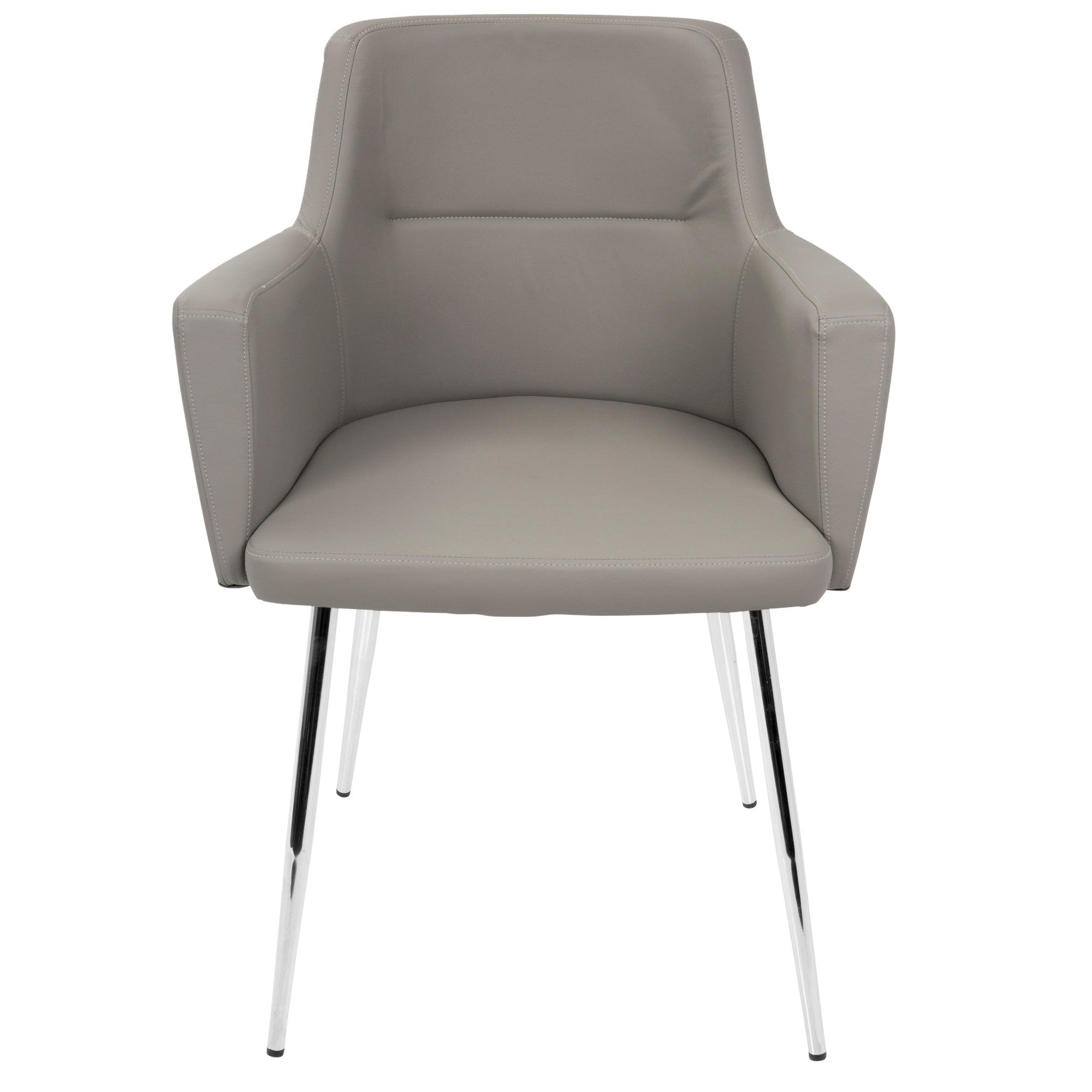 Andrew Chair - Set of 2 - Chrome, Grey PU