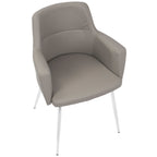 Andrew Chair - Set of 2 - Chrome, Grey PU