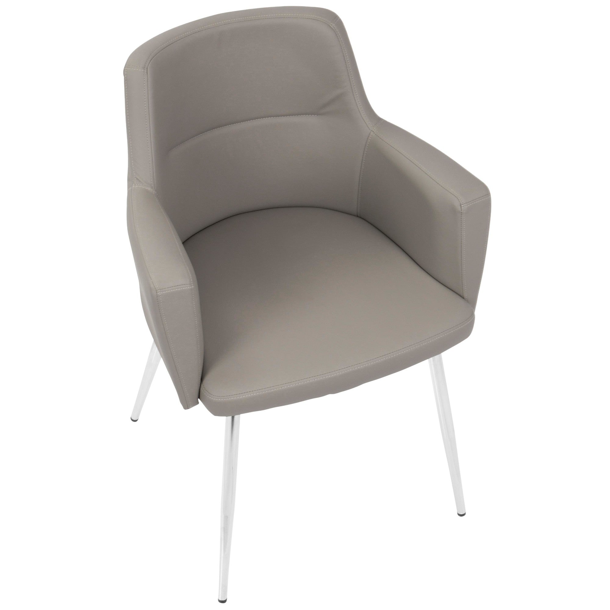 Andrew Chair - Set of 2 - Chrome, Grey PU