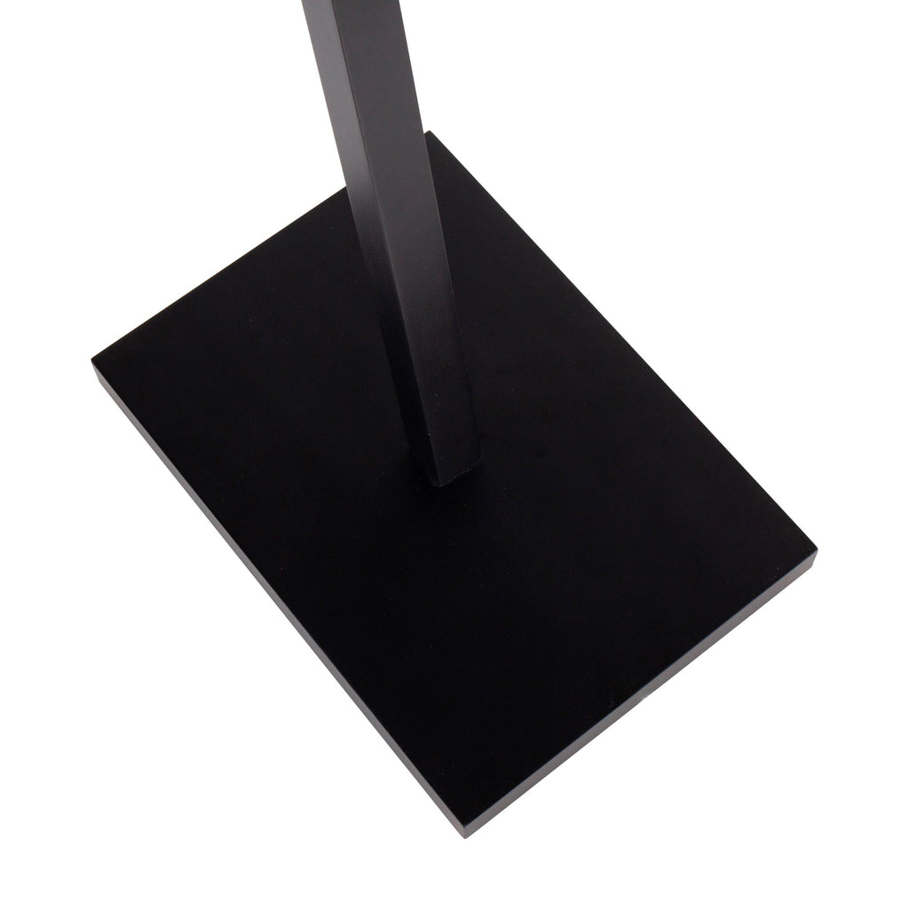 Arturo Floor Lamp - Black Wood, Black Steel, Rattan