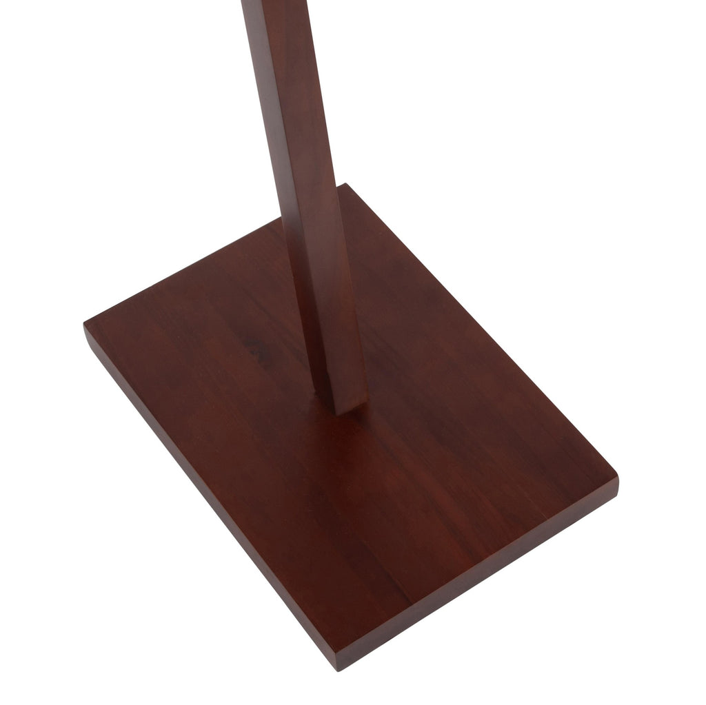 Arturo Floor Lamp - Walnut Wood, Satin Nickel, Rattan