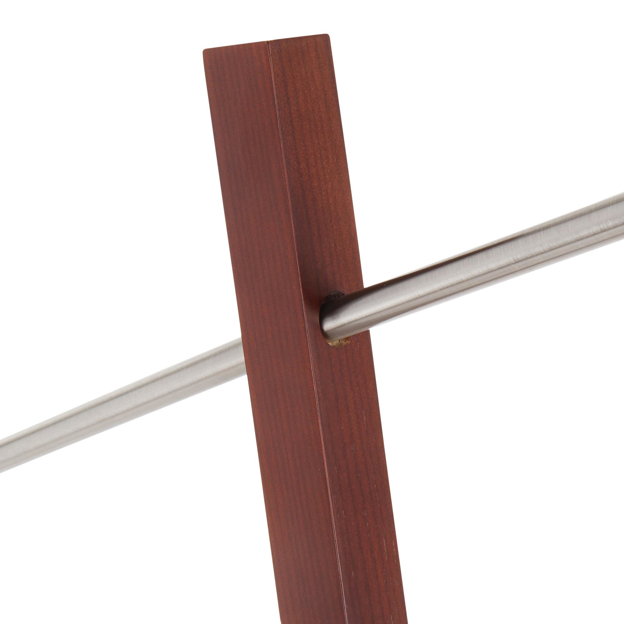Arturo Floor Lamp - Walnut Wood, Satin Nickel, White Fabric